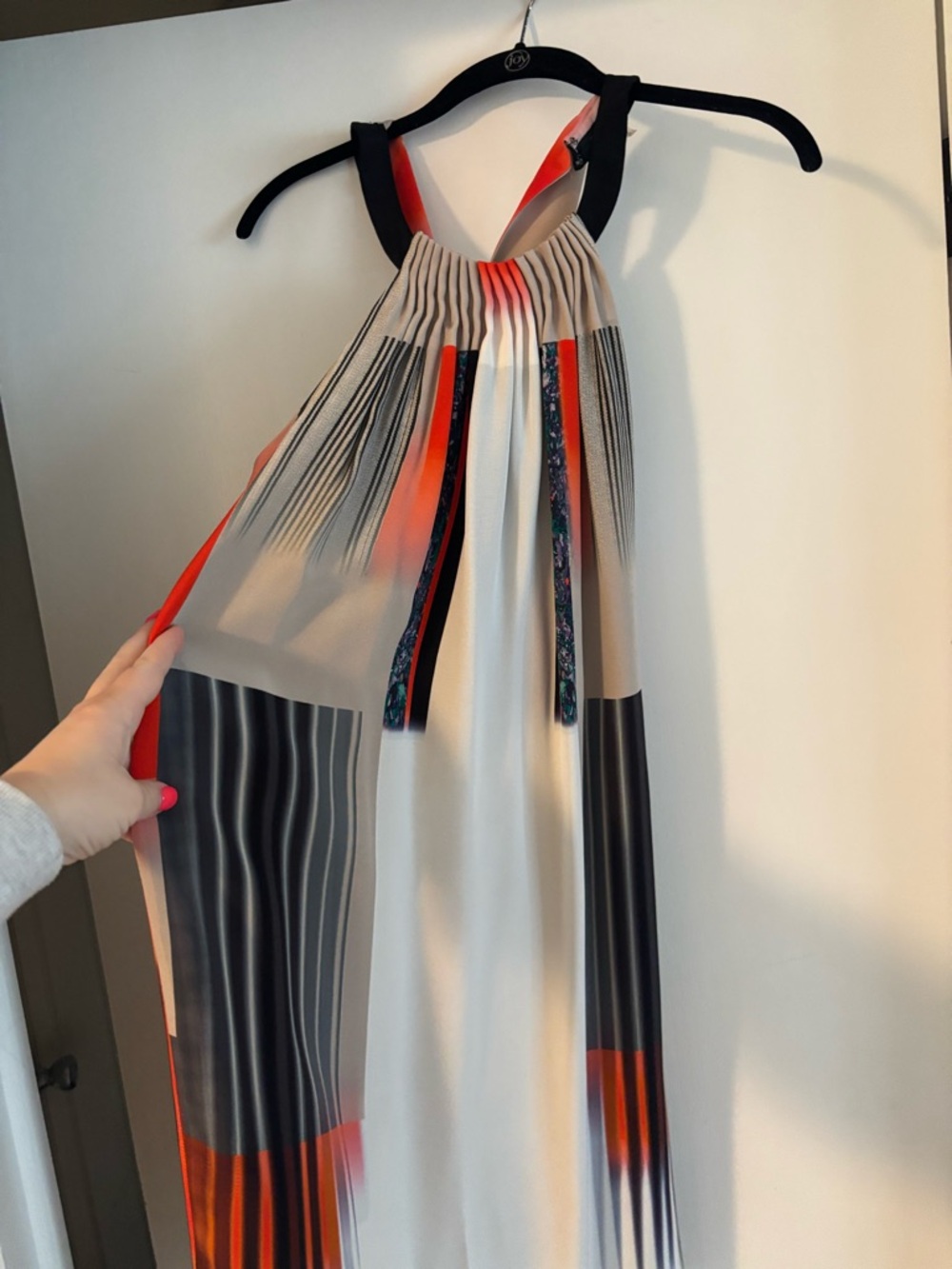 Kobi Halperin Cream and Black Dress with Red Accents
